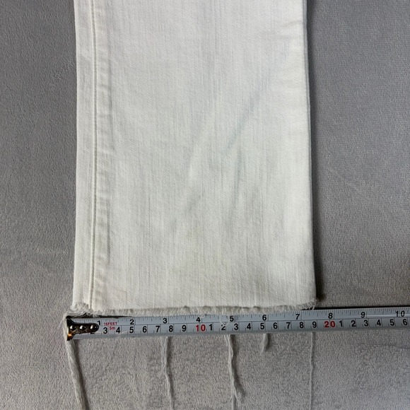 MADEWELL Cali Demi Boot Women's Jean Size 26S Cropped White  Stretch Raw Hem - Picture 9 of 10